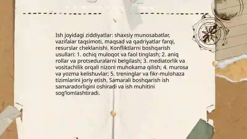 Ziddiyatlar va yechimlar 4
