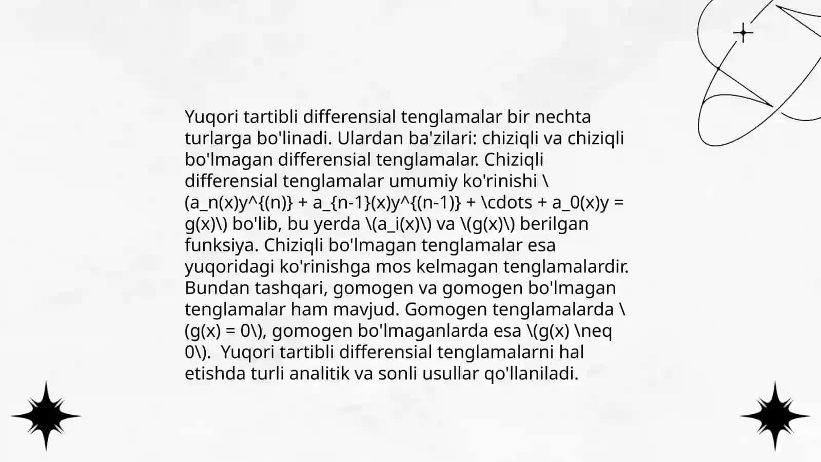 Yuqori tartibli differensial tenglamalar 4
