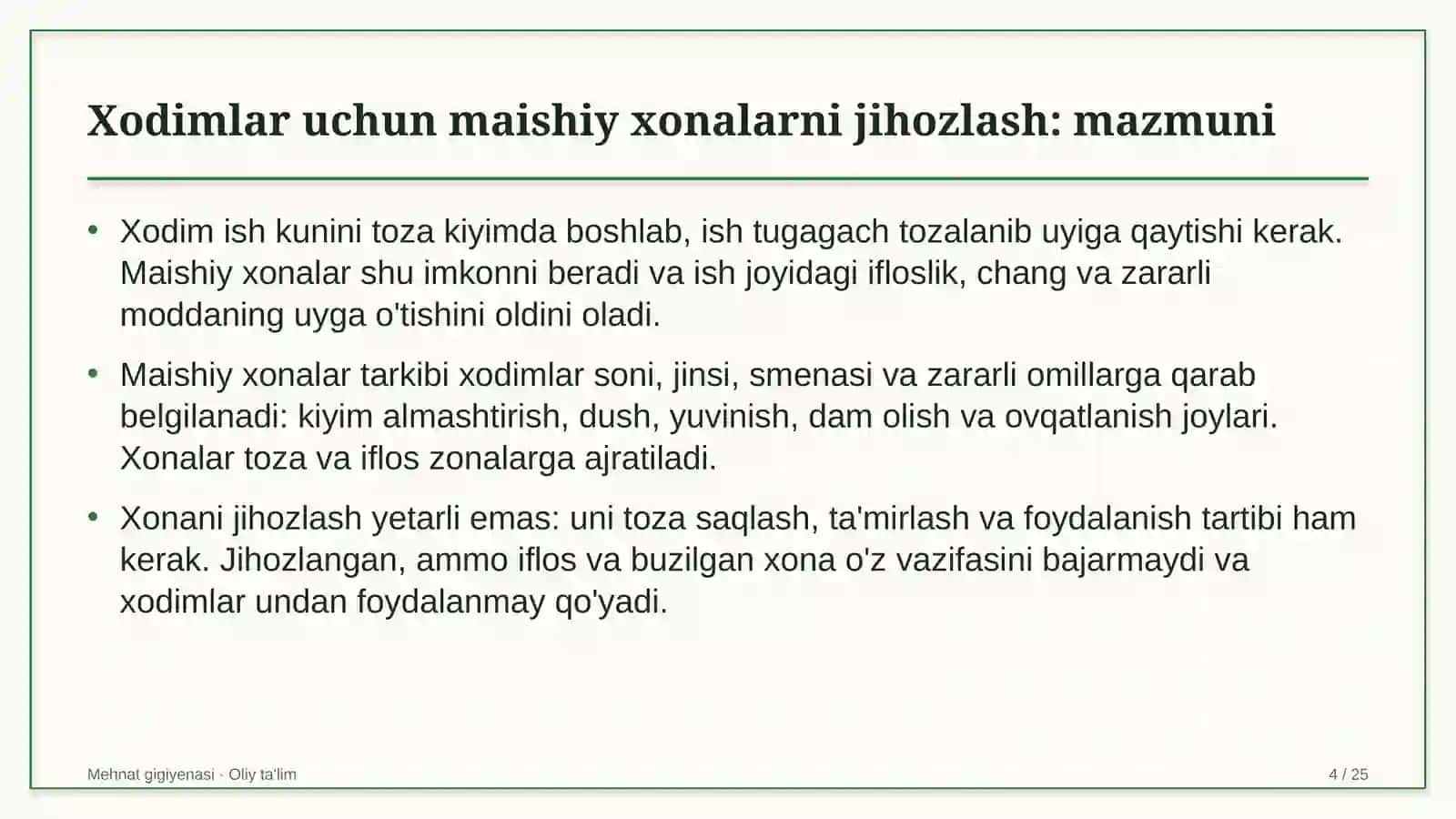 Ko'p qavatli uylar qurilishida xodimlar uchun maishiy xonalarni jihozlash 4