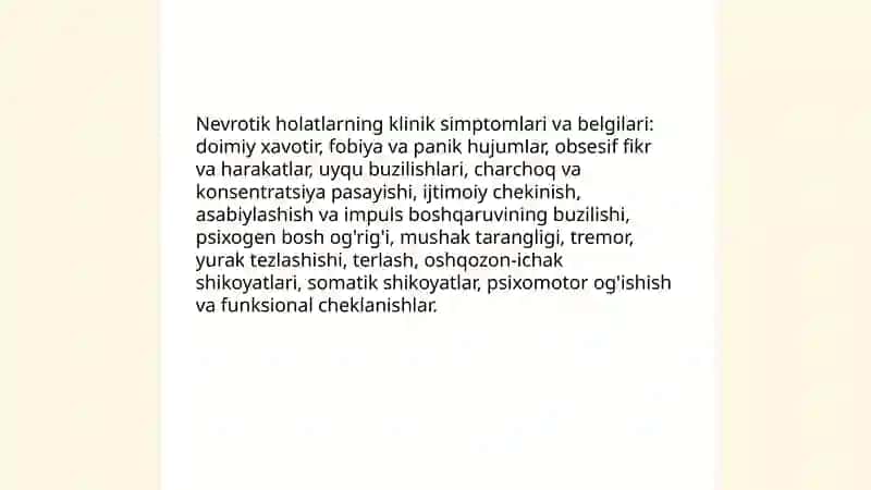 Bemorlardagi nevrotik holatlarni tahlili 4