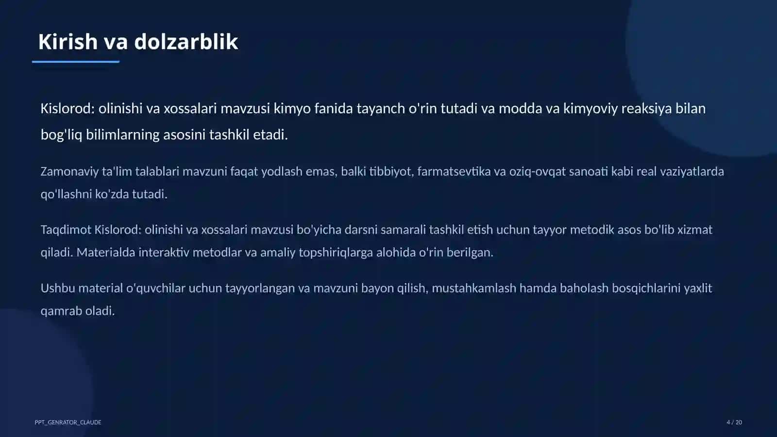 Kislorod: olinishi va xossalari (7-sinf) 4