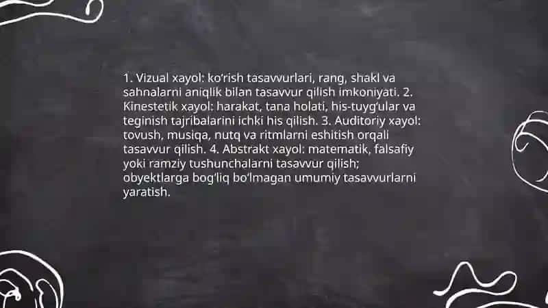 Xayol va tasavvur haqida tushuncha 4