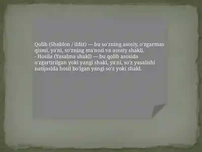 Qolib va hosila munosabati 4