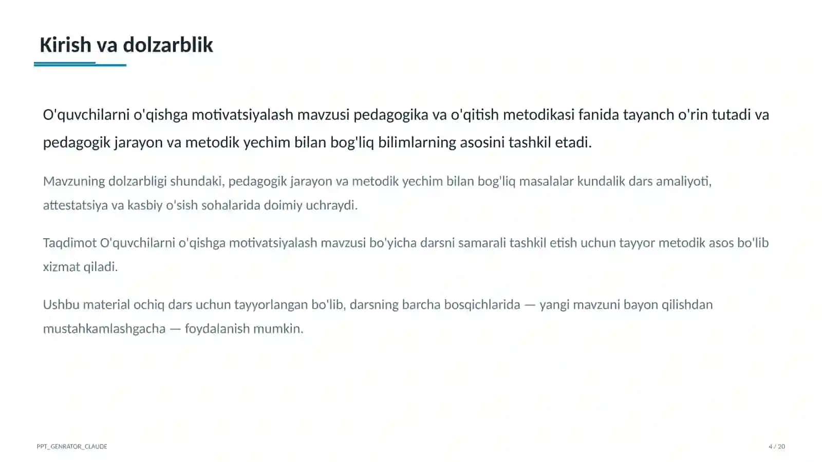 O'quvchilarni o'qishga motivatsiyalash 4