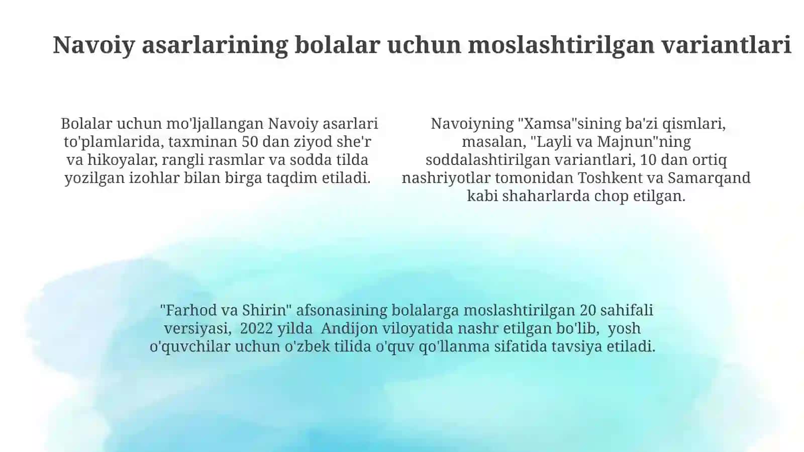 Alisher Navoiy asarlari bolalar kitobxonligida 4