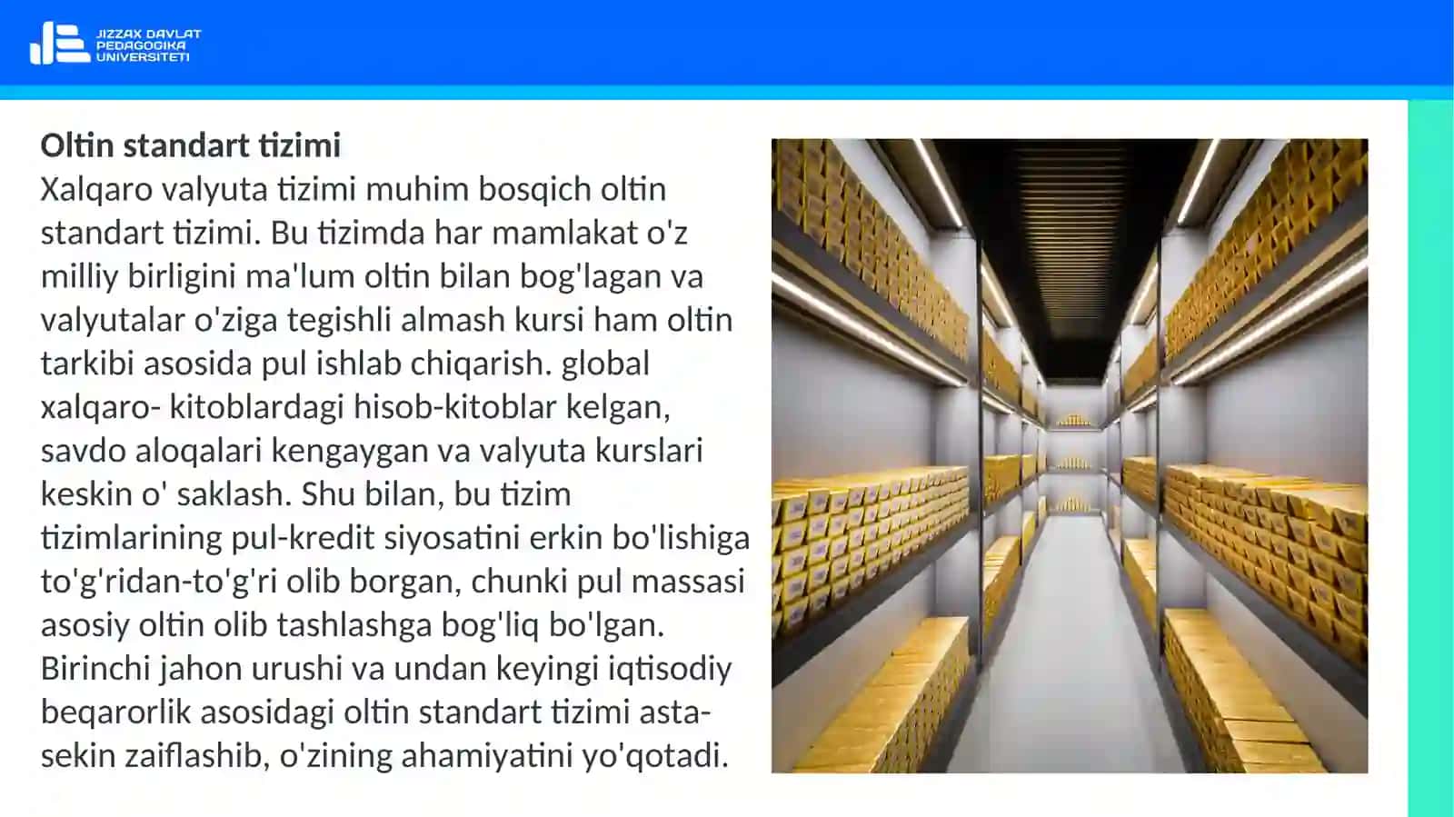 Xalqaro valyuta tizimining rivojlanish bosqichlari 4
