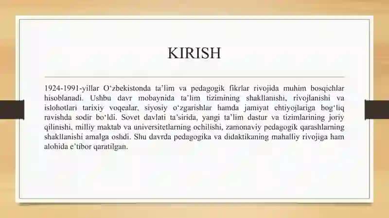 1924-1991-yillarda O'zbekistonda ta'lim tizimi va pedagogik fikrlar rivoji 4