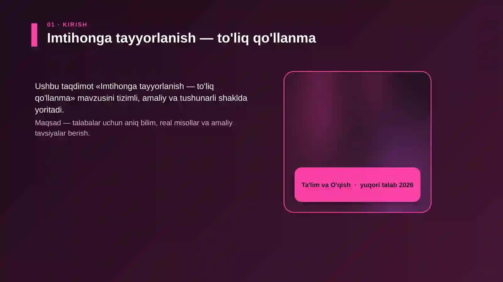 Imtihonga tayyorlanish — to'liq qo'llanma 4