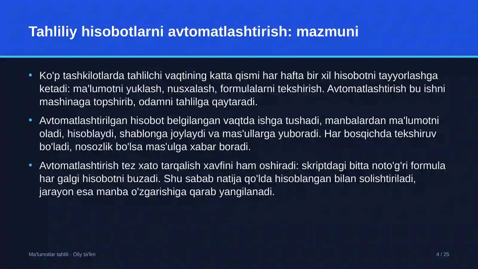 Chinni-fayans sanoatida tahliliy hisobotlarni avtomatlashtirish 4