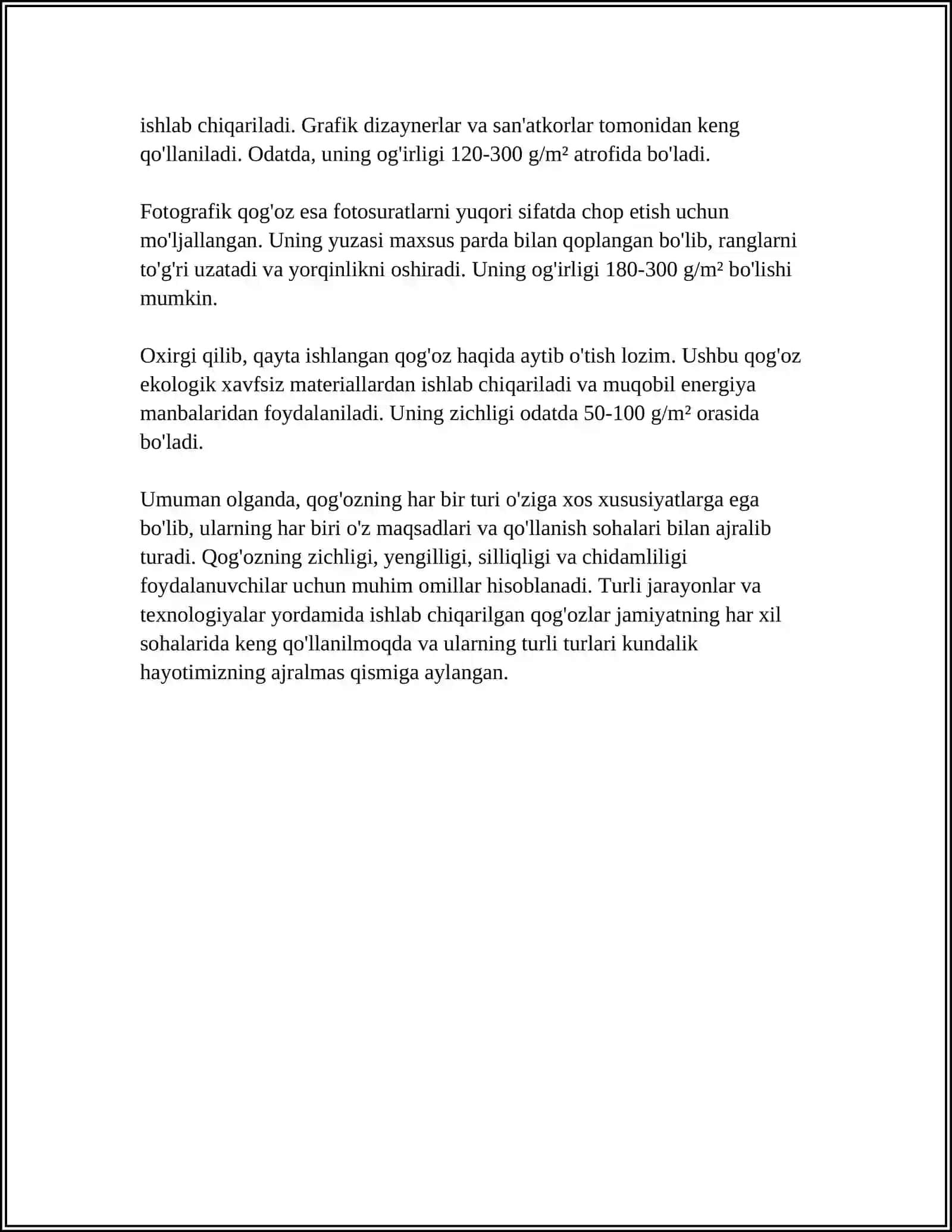 QOG‘OZ VA KARTON BILAN ISHLASH UCHUN MATERIALLAR VA VOSITALAR HAQIDA 4