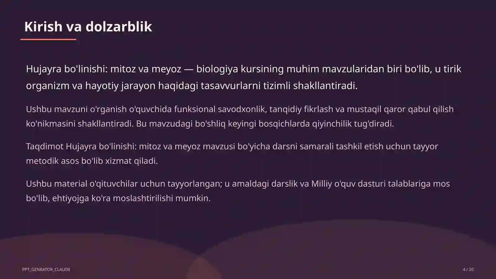 Hujayra bo'linishi: mitoz va meyoz (9-sinf) 4