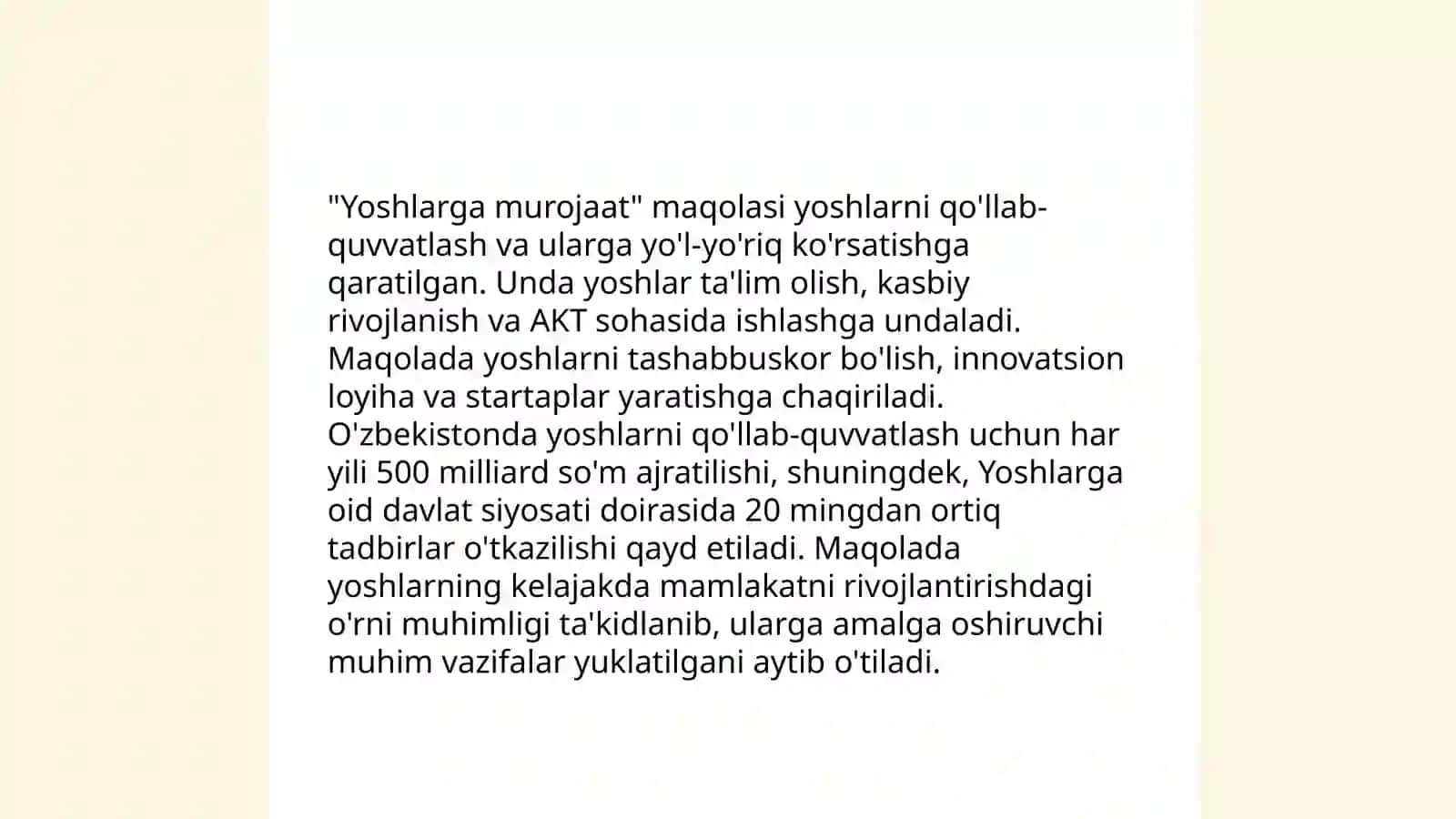 M.Behbudiyning “Yoshlarga murojaat” va “Muhtaram yoshlarga murojaat” maqolalarini tahlil etish va taqdimot tayyorlash 4
