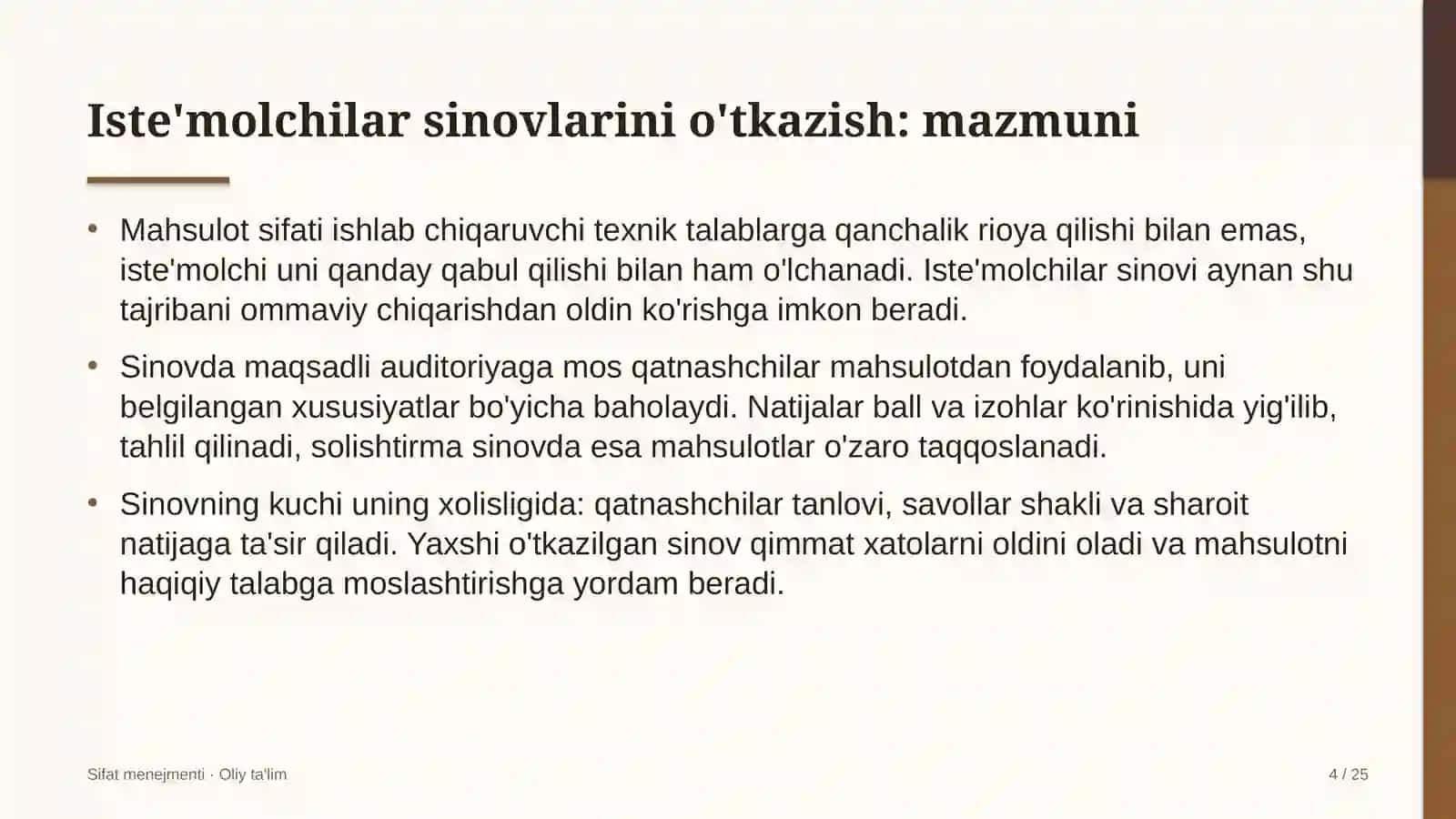 gastronomik turizmda iste'molchilar sinovlarini o'tkazish 4918 4