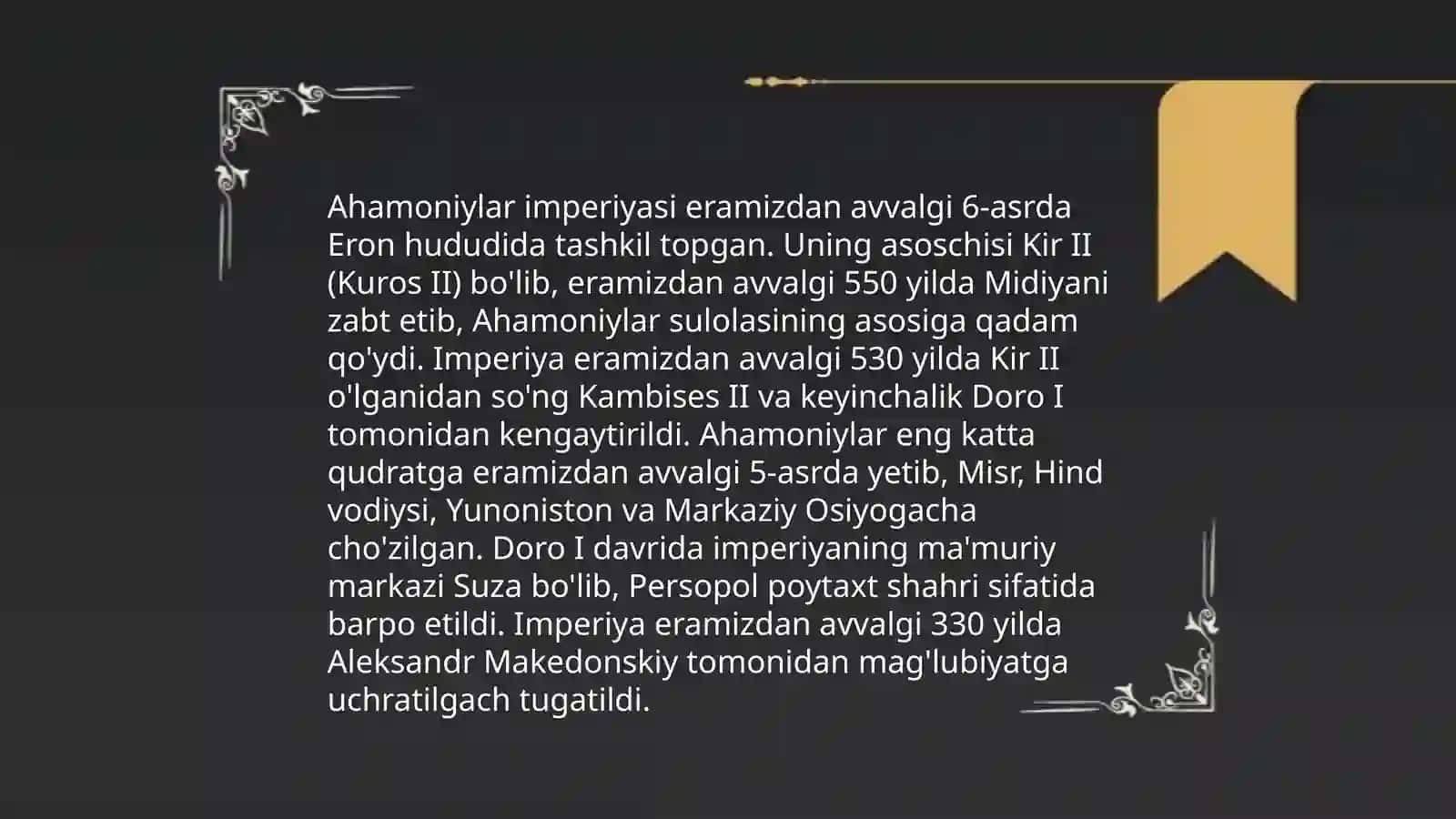 Kir 2 qudratli Ahamoniylar hukmdori 4