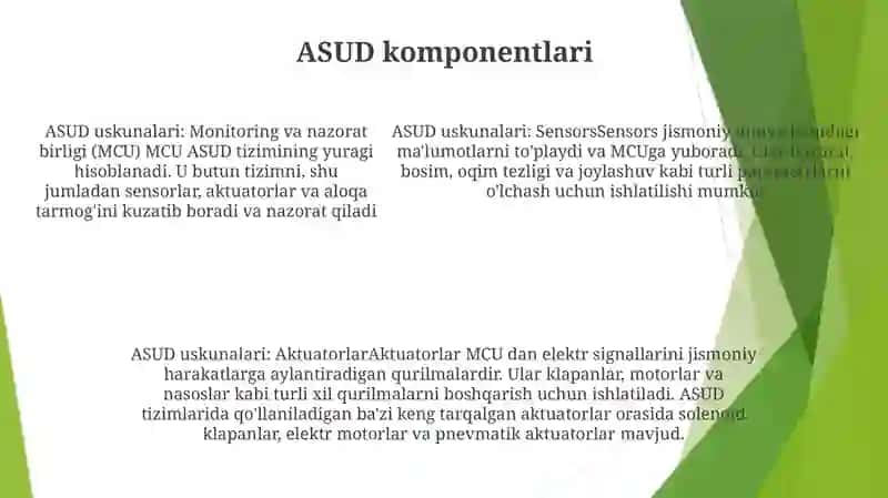 Shahar Bo‘Ylab Avtomatlashtirilgan Harakatni Boshqarish Tizimlarining Texnik Vositalari (ASUD) 4
