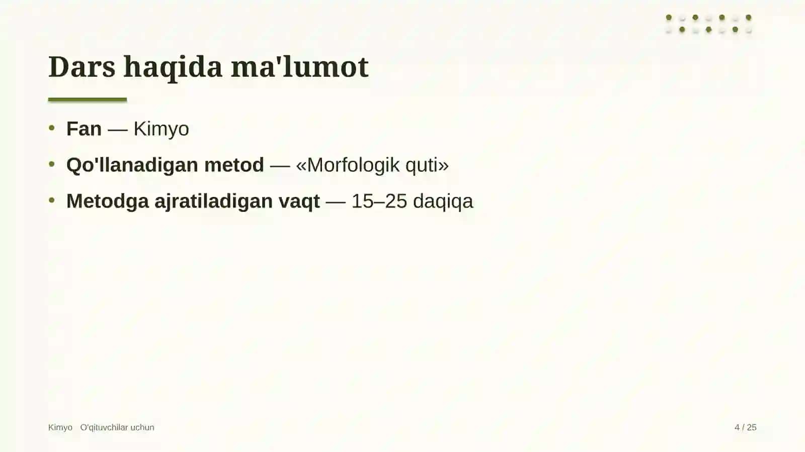 kimyo darslarida morfologik quti metodidan foydalanish 9068 4
