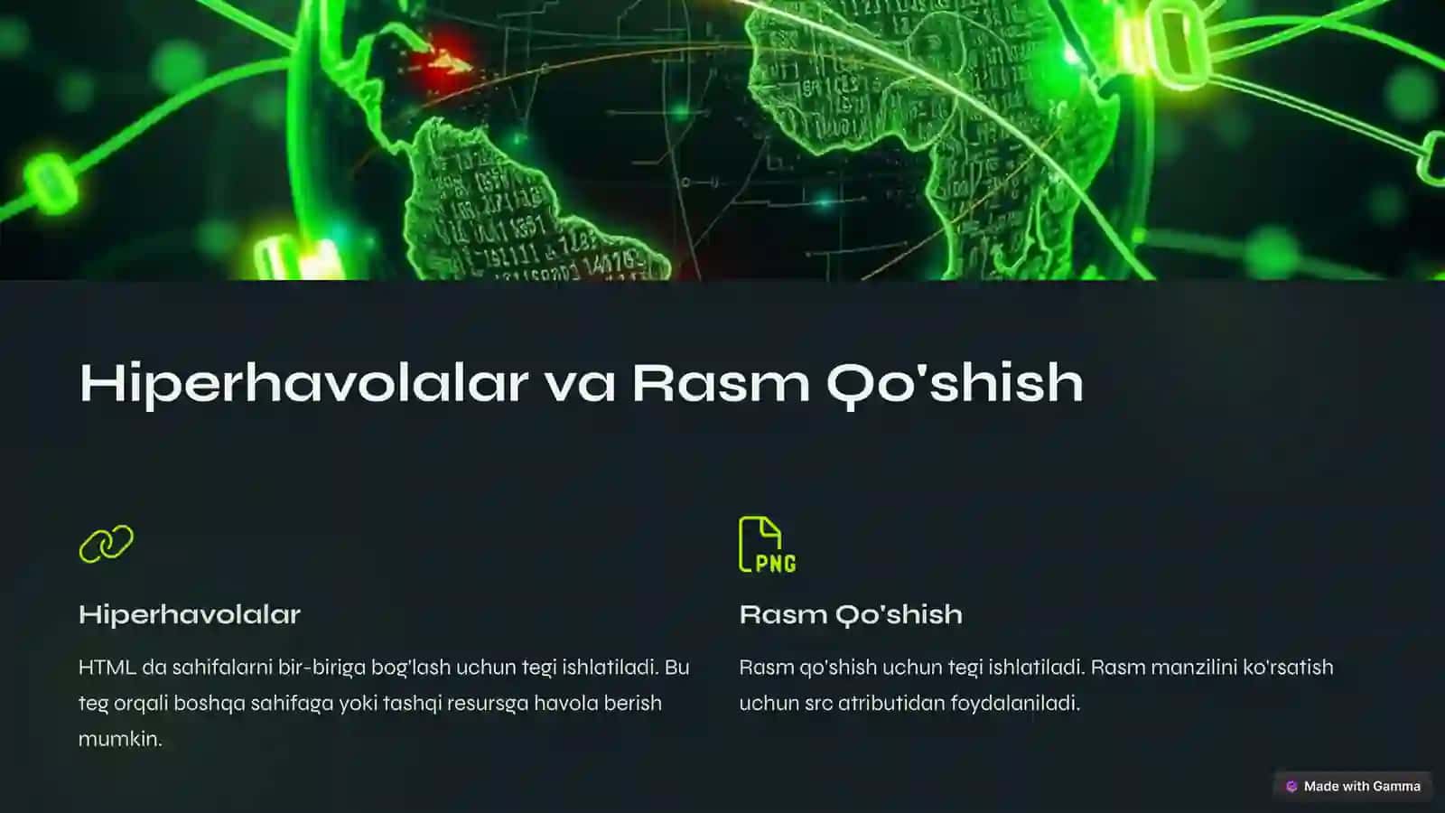 HTML Formati va Kengaytirilgan Tushunchalari 4