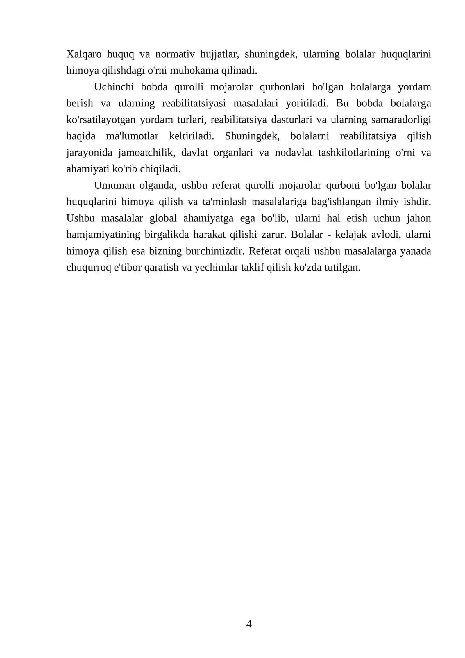 BOLA HUQUQLARI FANIDAN TAYYORLAGAN REFERATI 4