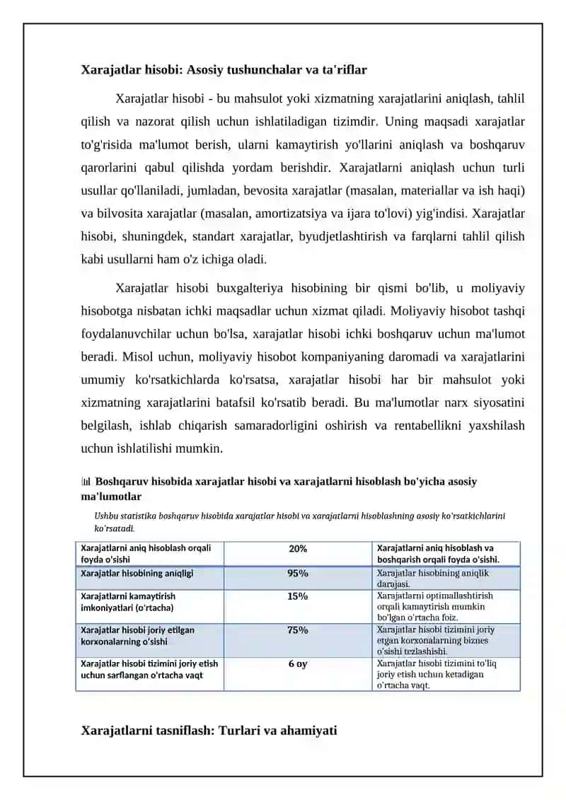 Xarajatlarni hisoblash va boshqarish 4