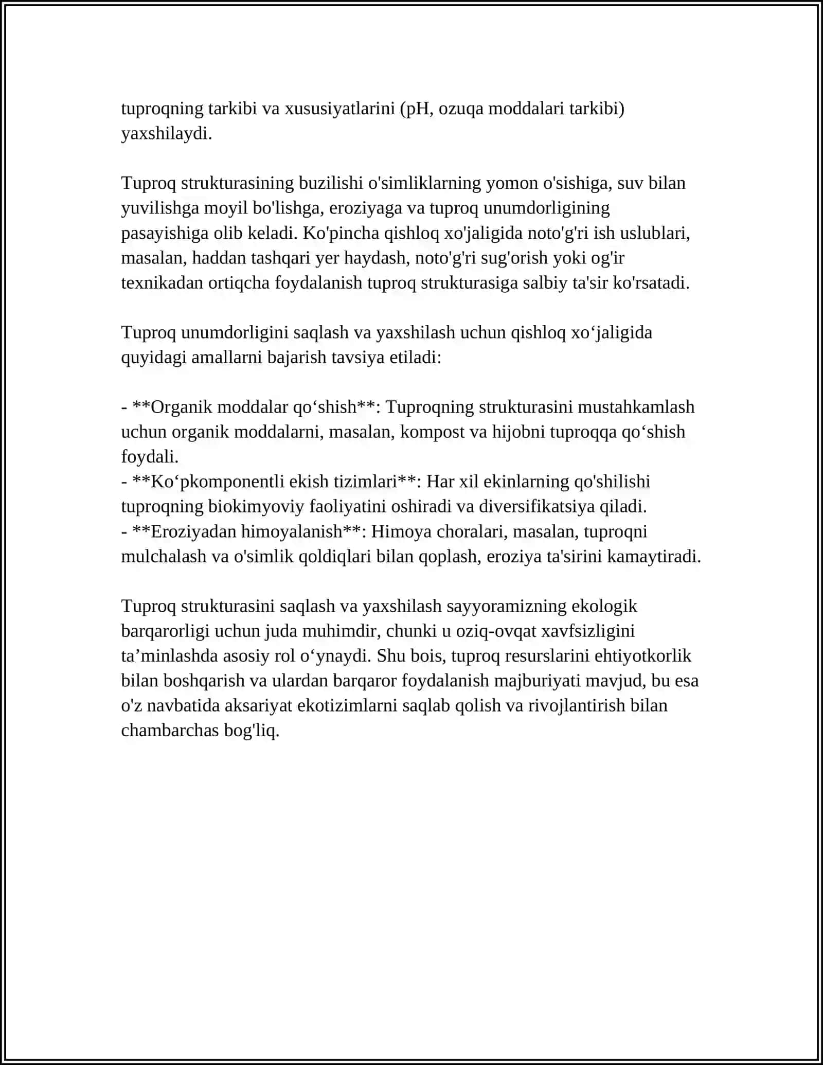 TUPROQNING STRUKTURASI VA HAYDALMA QATLAM TUZILISHI HAMDA ULARNI YAXSHILASH USULLARI 4