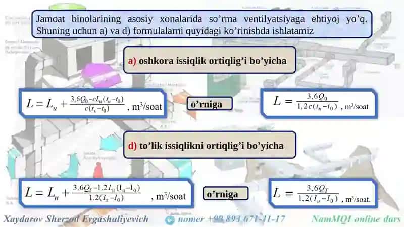 Xonadagi havo almashinuvinin aerodinamik xisobi 4