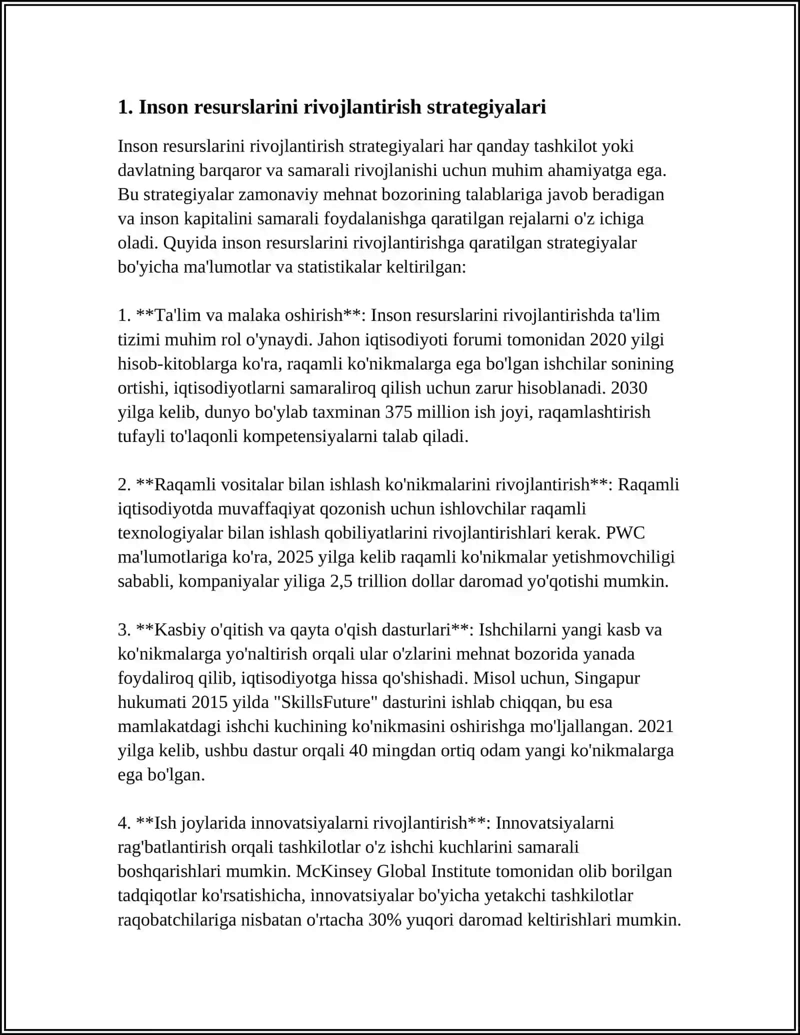 INSON RESURSLARI BOSHQARUVI VA INNOVATSION TIZIMLAR O'ZGARISHLAR VA INNOVATSIYALAR 4