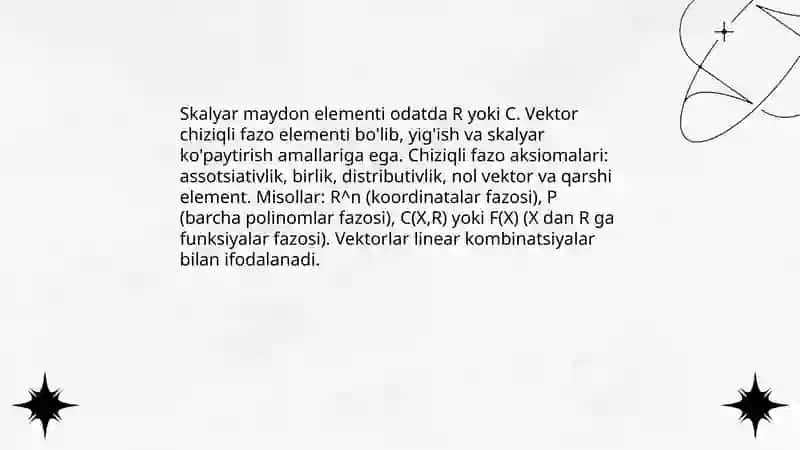 Chiziqli fazo 4