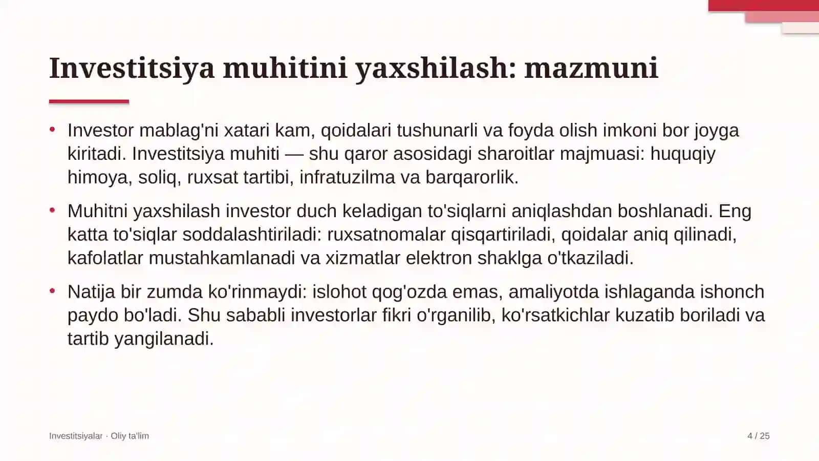 Elektr ta'minoti korxonalarida investitsiya muhitini yaxshilash 4