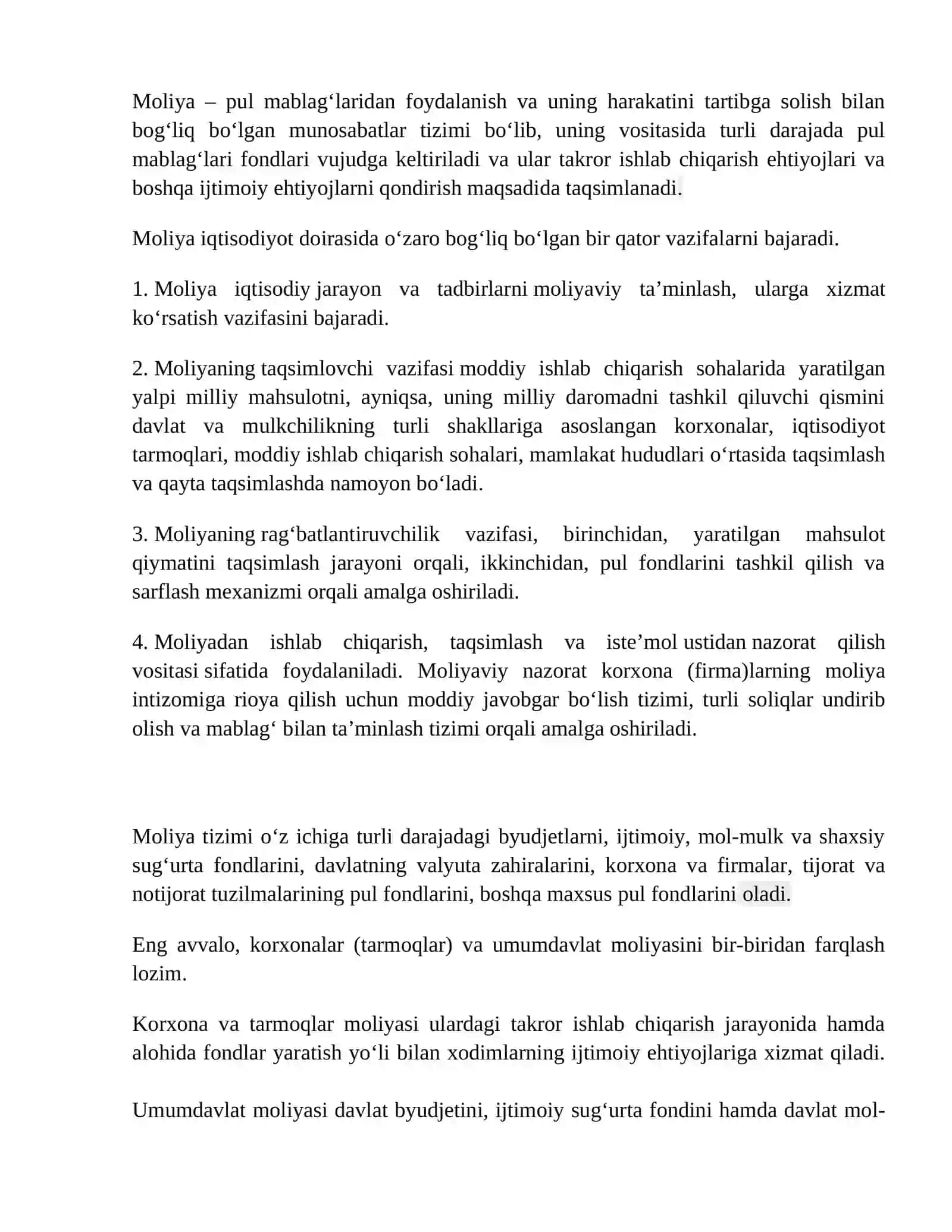 Moliya tizimi va moliyaviy siyosat. Davlat byudjeti 4