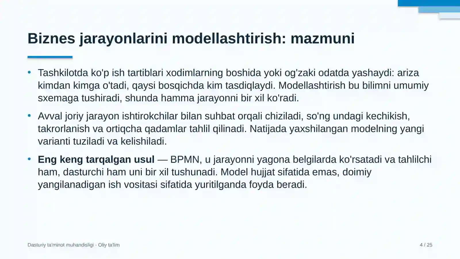 maktabdan tashqari ta'lim muassasalarida biznes jarayonlarini modellashtirish 4284 4
