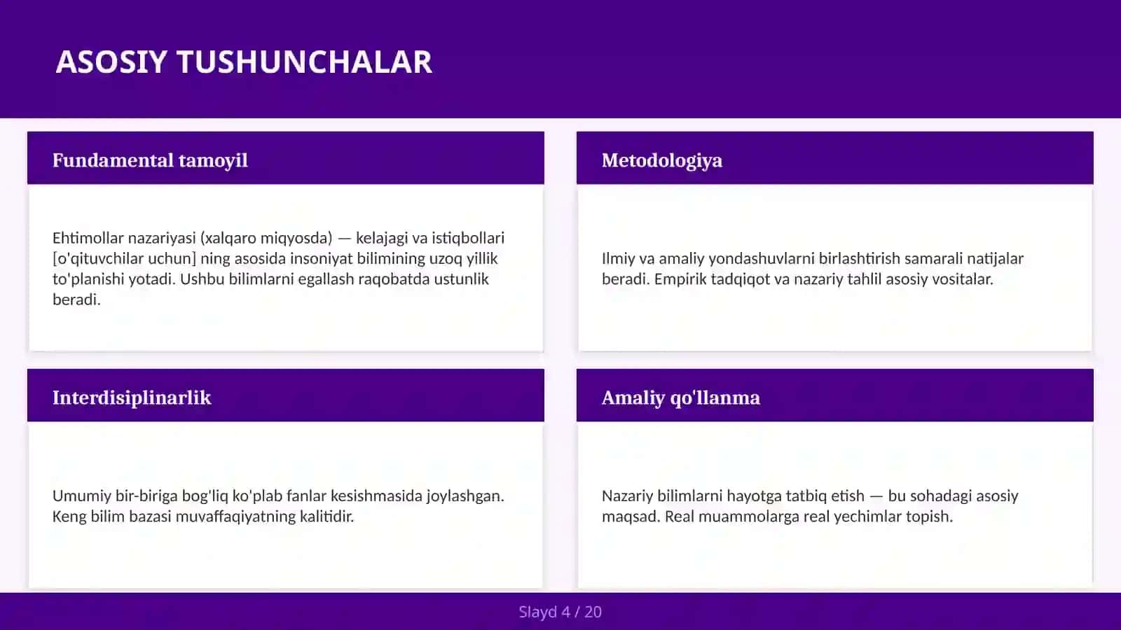 Ehtimollar nazariyasi (Xalqaro miqyosda) - kelajagi va istiqbollari [O'qituvchilar uchun] 4