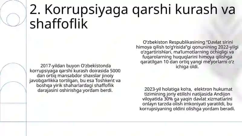 O'zbekistonda huquqiy siyosiy islohatlarning demokratik islohatlari 4