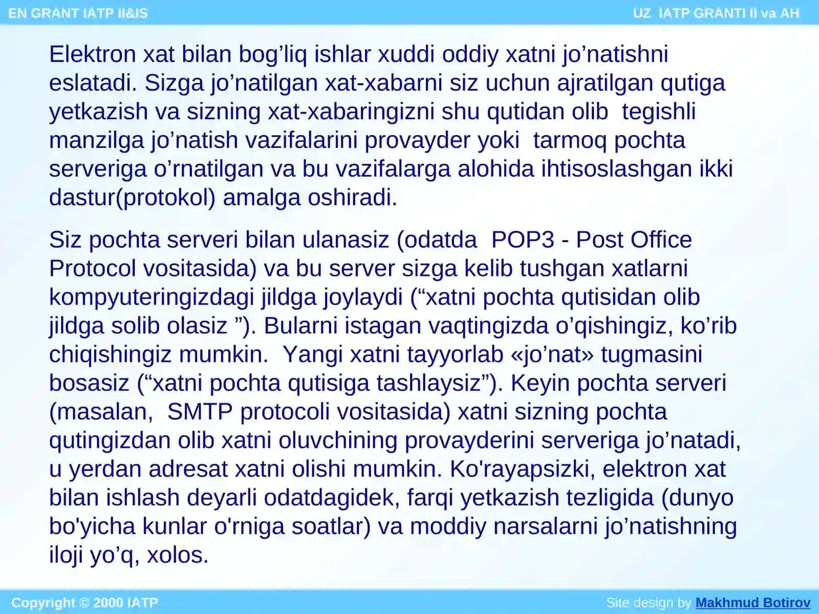 ELEKTRON POCHTA(E-mail) 4