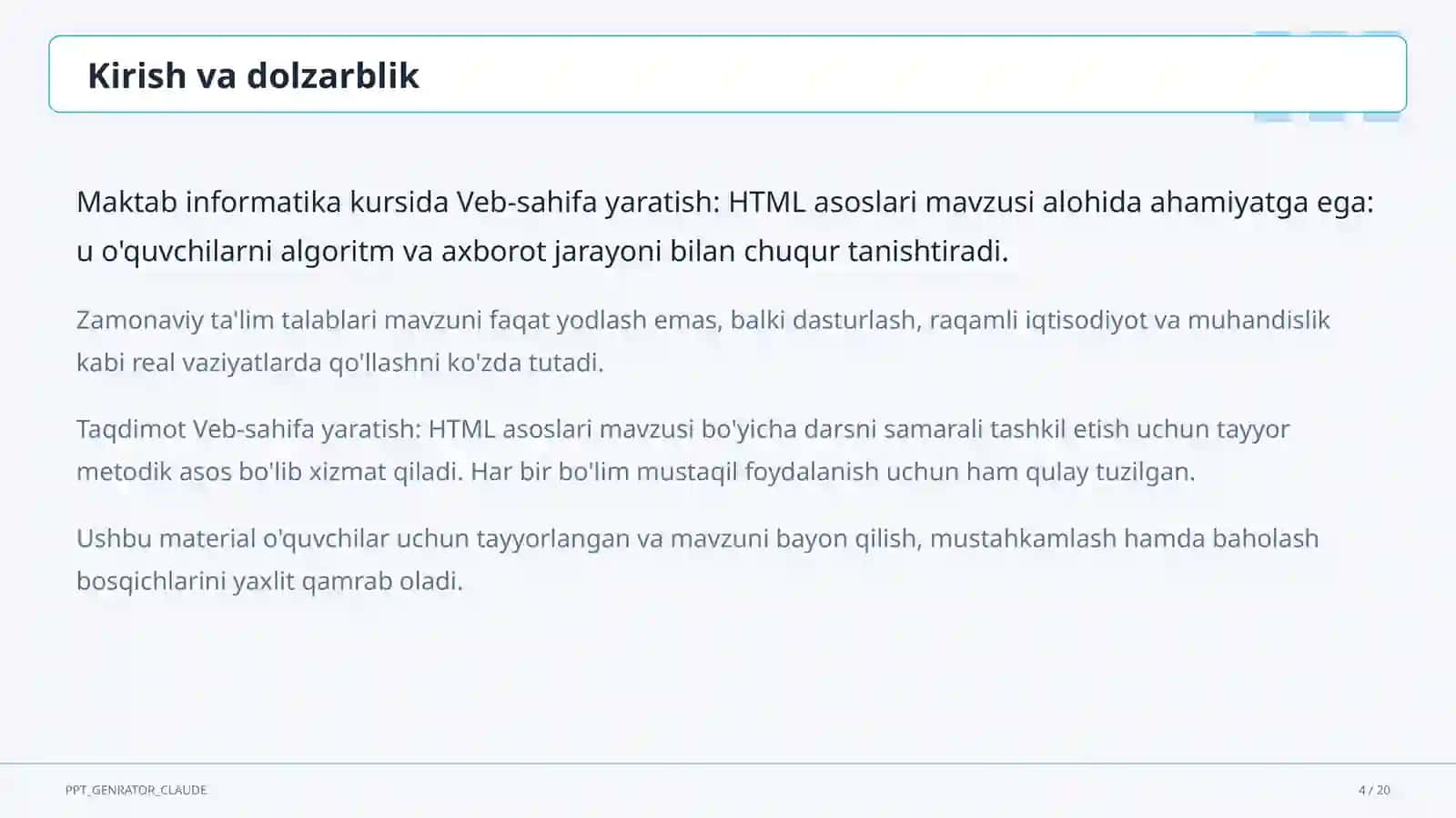 Veb-sahifa yaratish: HTML asoslari (9-sinf) 4