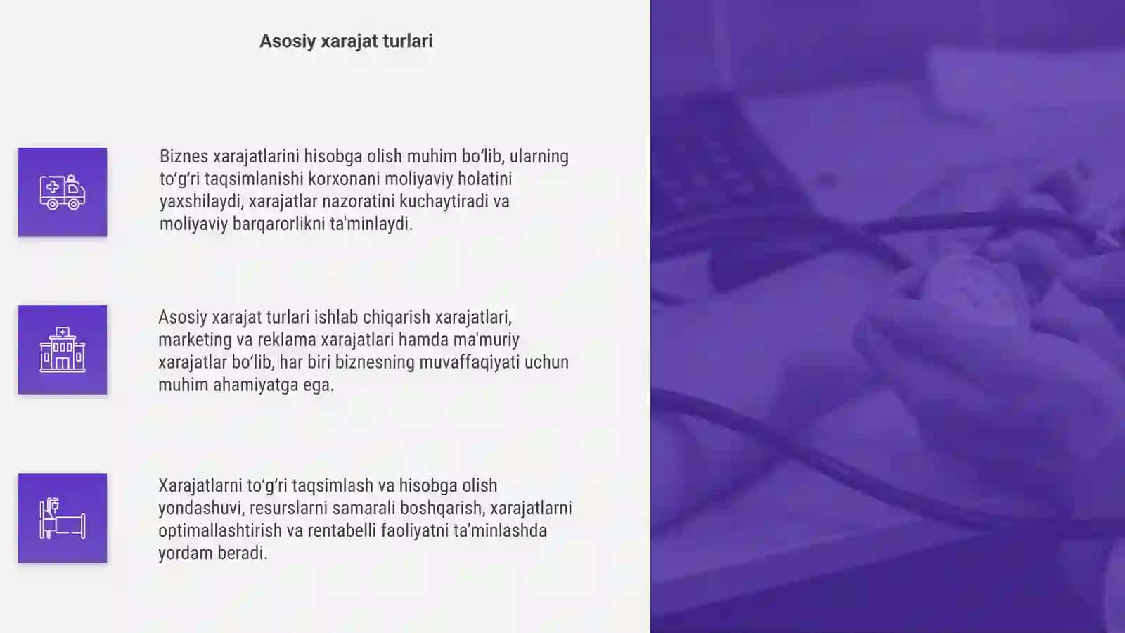 Biznes xarajatlarini hisobga olish va taqsimlash 4