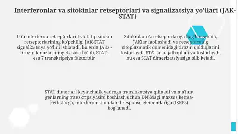 Interferon va sitokinlar ta'siri 4
