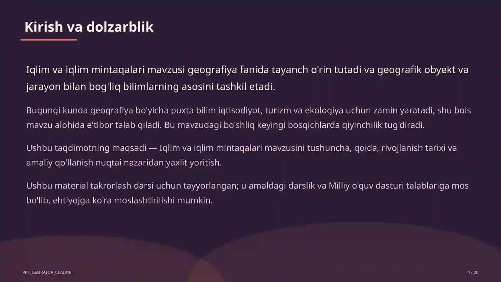 Iqlim va iqlim mintaqalari (6-sinf) 4