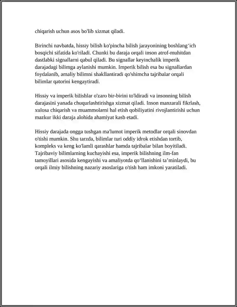 HISSIY IMPERIK NAZARIY MANTIQIY INTUITIF BILISH DARAJALARINING OʻZARO ALOQASI VA FARQI 4