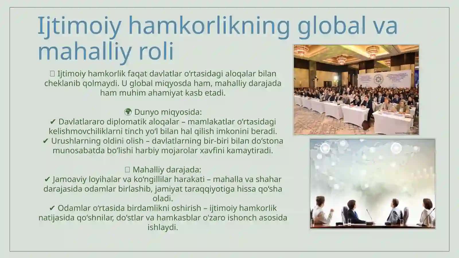 Ijtimoiy Hamkorlik-tinchlik va totuvlik omili 4