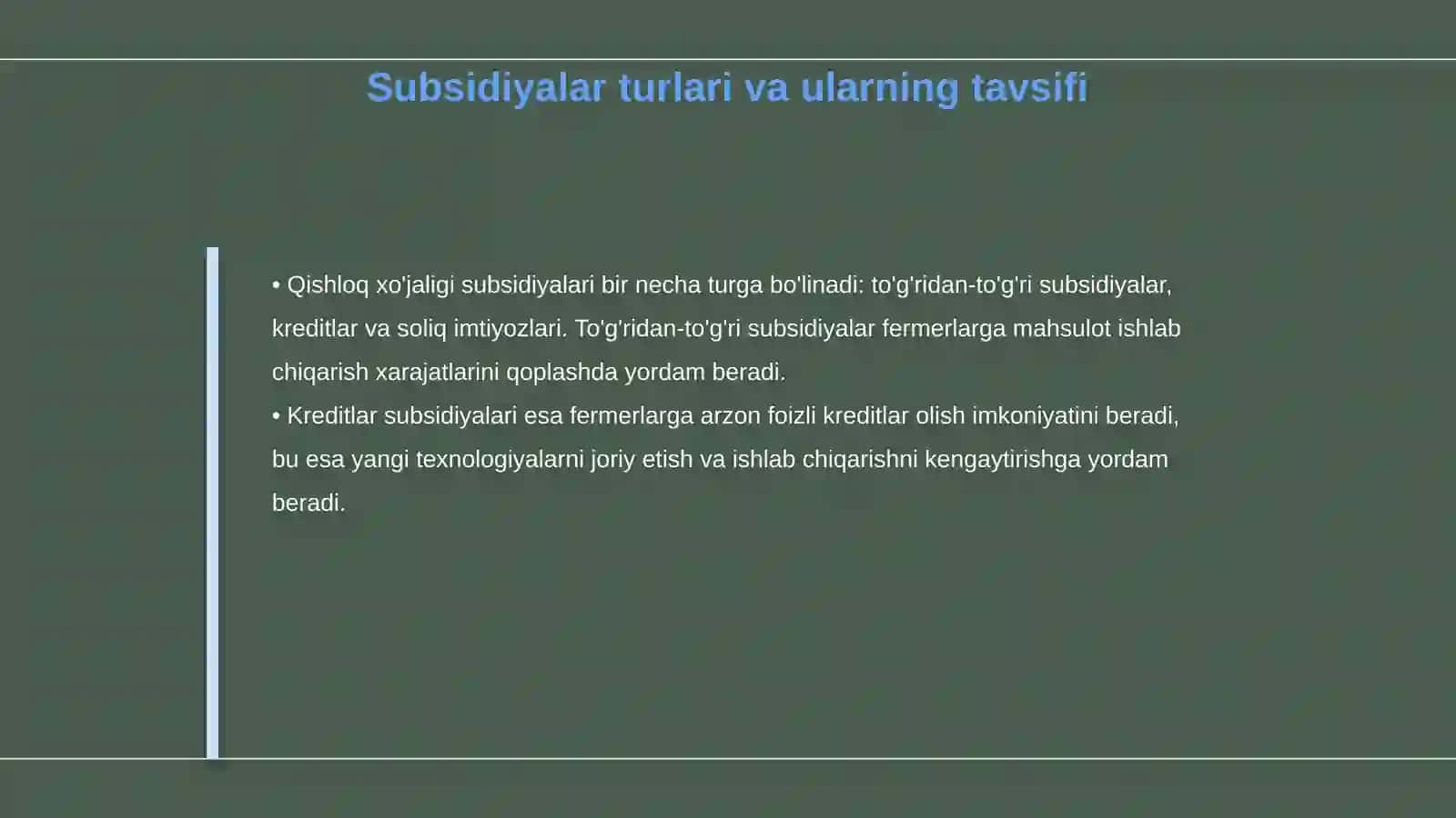 Qishloq xojaligi subsidiyalari 4