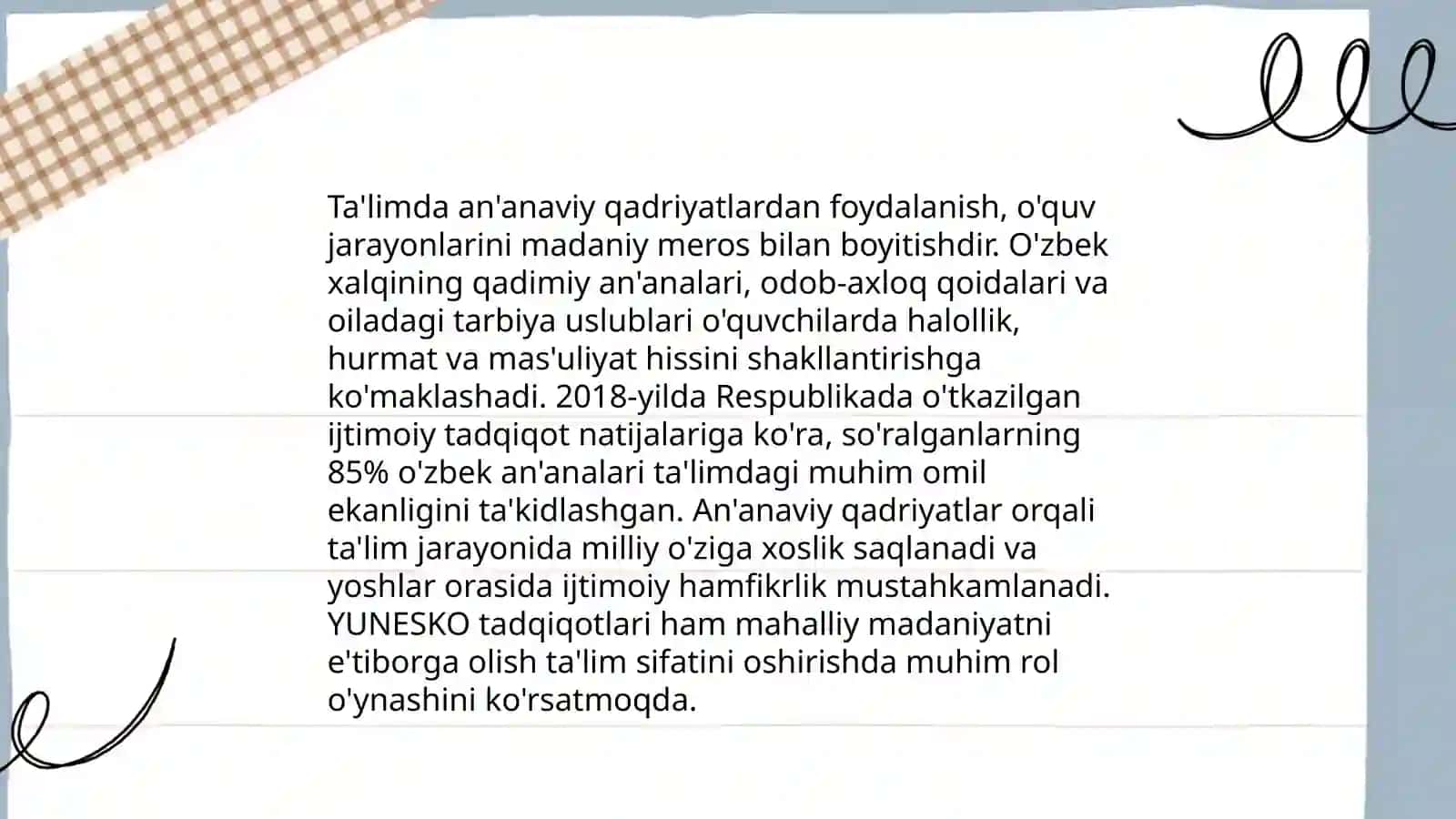 Milliy qadriyatlarning ta'lim-tarbiya jarayonida o‘rni 4