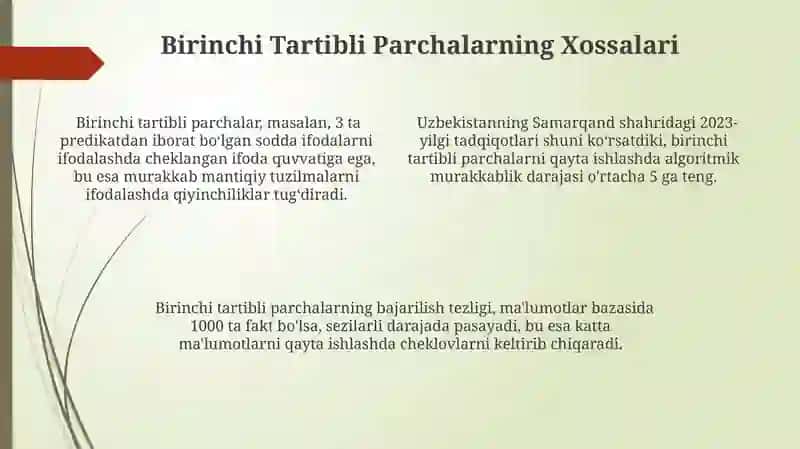 Birinchi Tartibli Parchalar 4