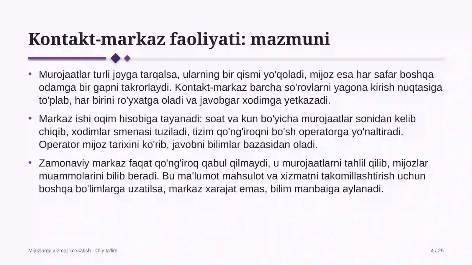 Maishiy texnika ishlab chiqarishda kontakt-markaz faoliyatini tashkil etish 4