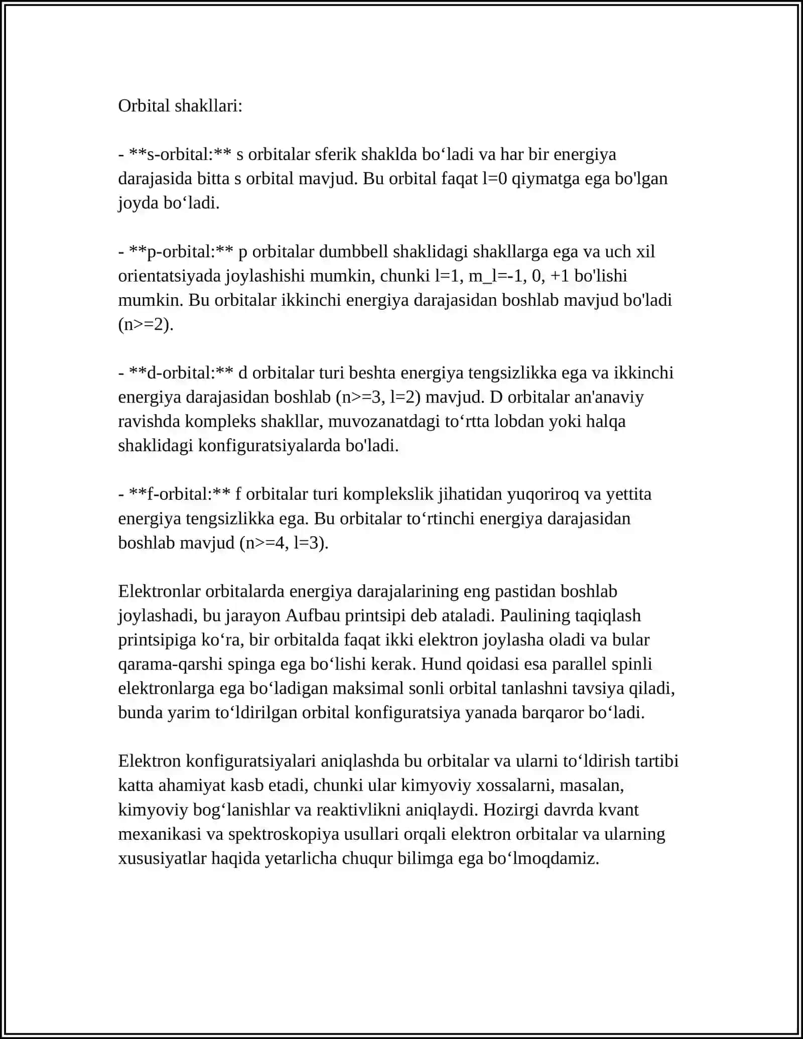 KIMYOVIY BIRIKMALARNING ELEKTRON TUZILISHI VA XOSSALARI 4