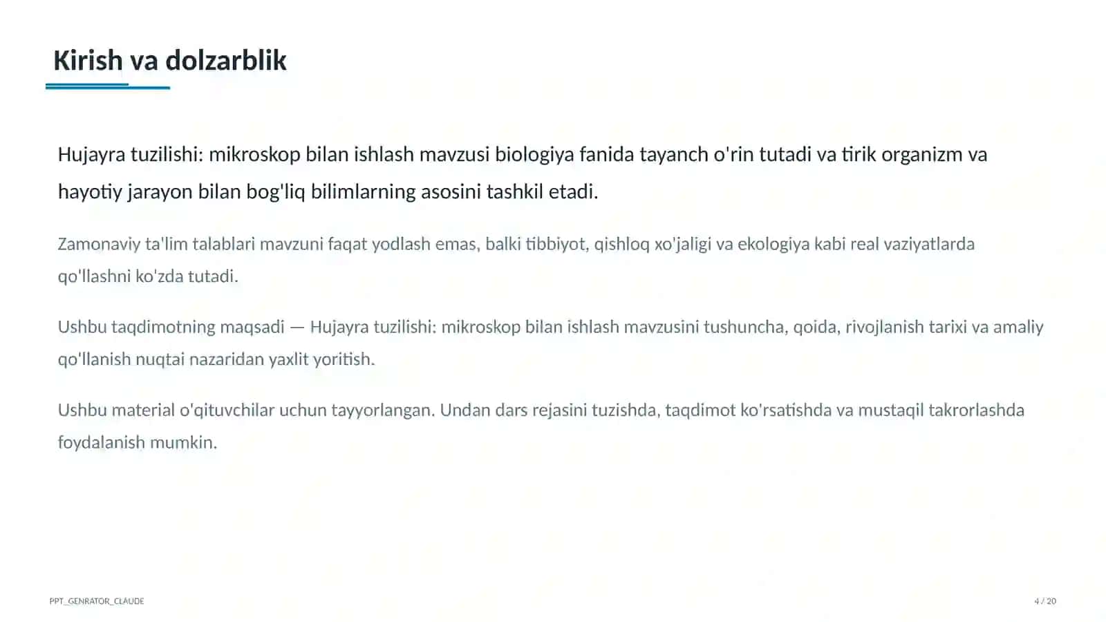 Hujayra tuzilishi: mikroskop bilan ishlash (5-sinf) 4