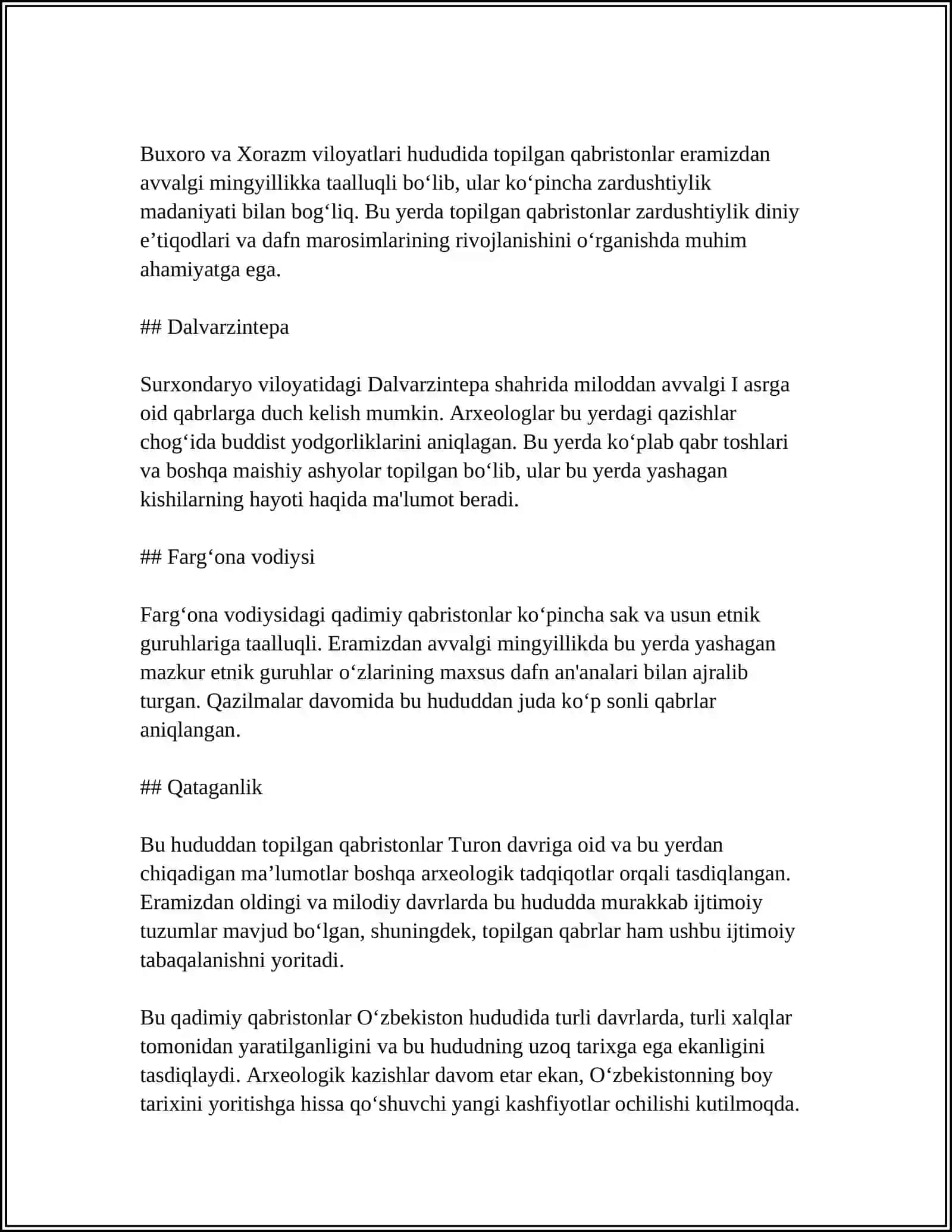 DAFN YODGORLIKLARI. QADIMGI QABRLAR 4
