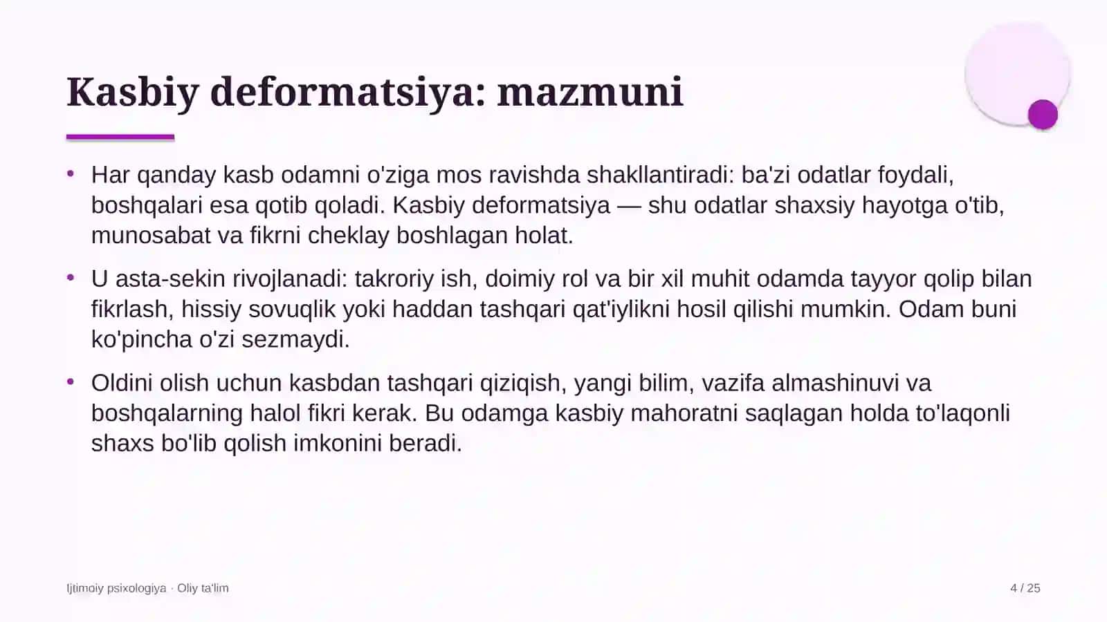 Ehtiyot qismlar do'konlarida kasbiy deformatsiya 4