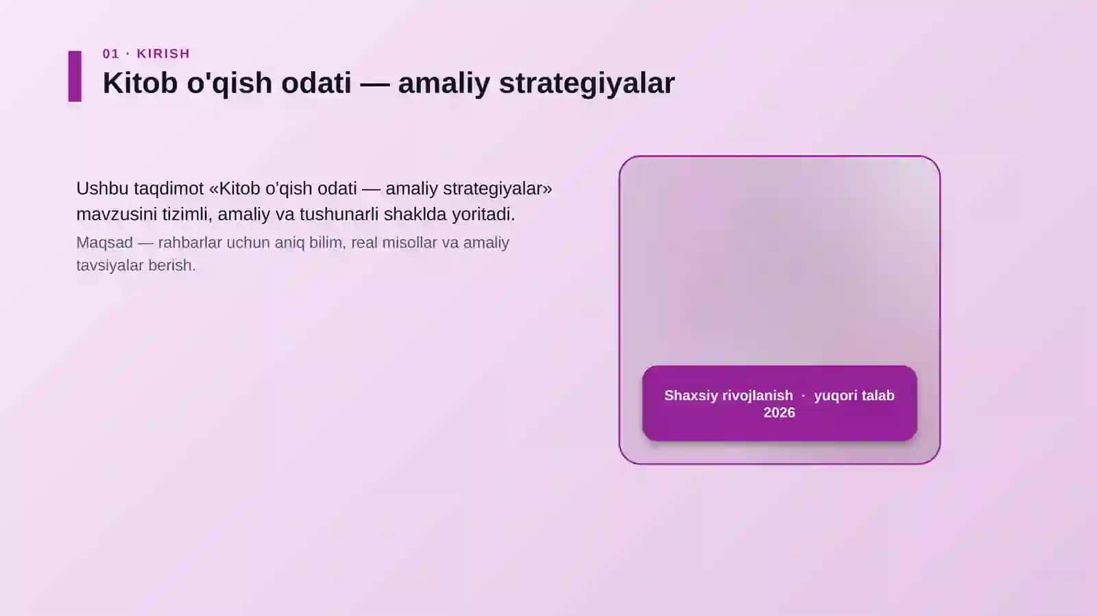 SHAXSIY RIVOJLANISH 4