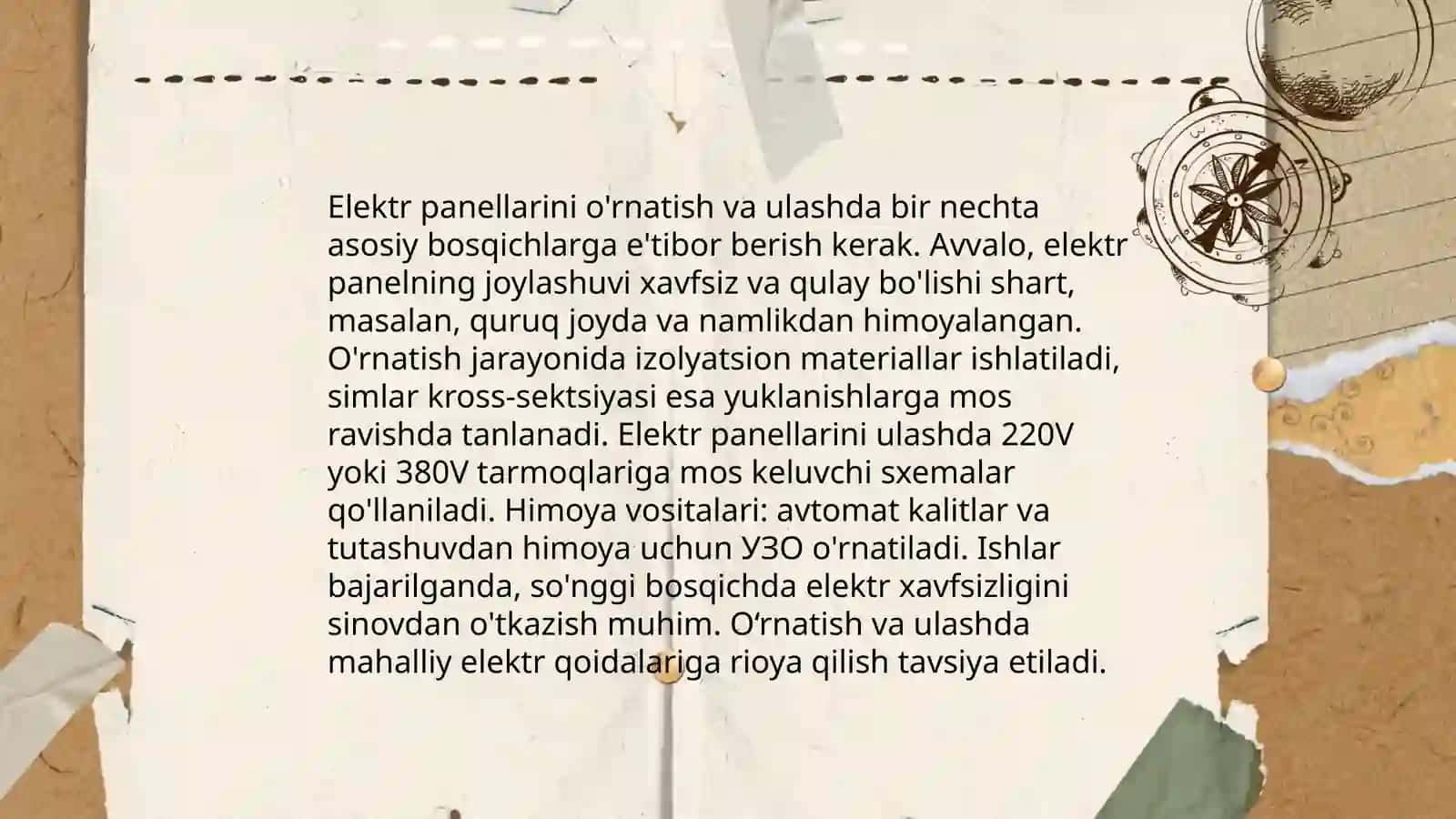 Elektr montaj ishlari, ularda foydalaniladigan asboblar turlari va tuzilishini o‘rganish 4
