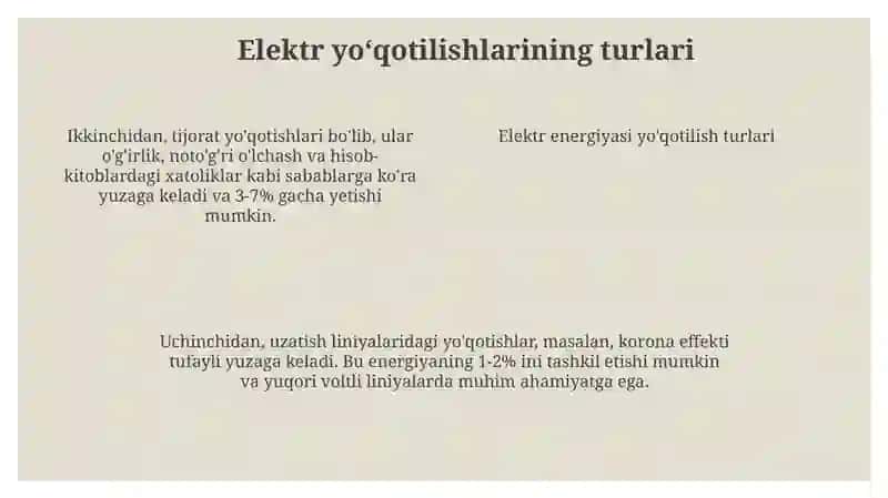 Quvvat va elektr energiyasining yoʻqotilishi 4